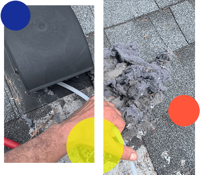 Cleaning Lint on the Roof | Dryer Vent Cleaning Richmond | Grime Fighters